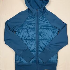 Nike Therma Fit Hooded Jacket S Blue Full Zip Women’s Athletic Running Jacket
